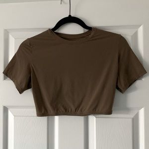SKIMS Fits Everybody Super Crop Tee Umber